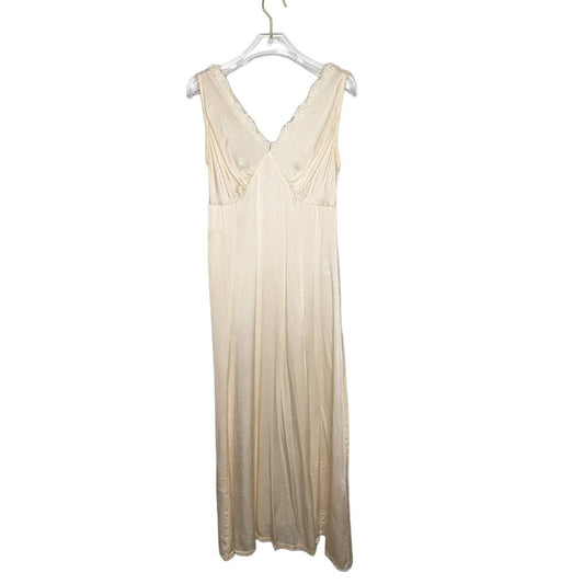 Queen Anne's Lace Eileen West Couture Vintage 80's Champagne Silk Nightgown